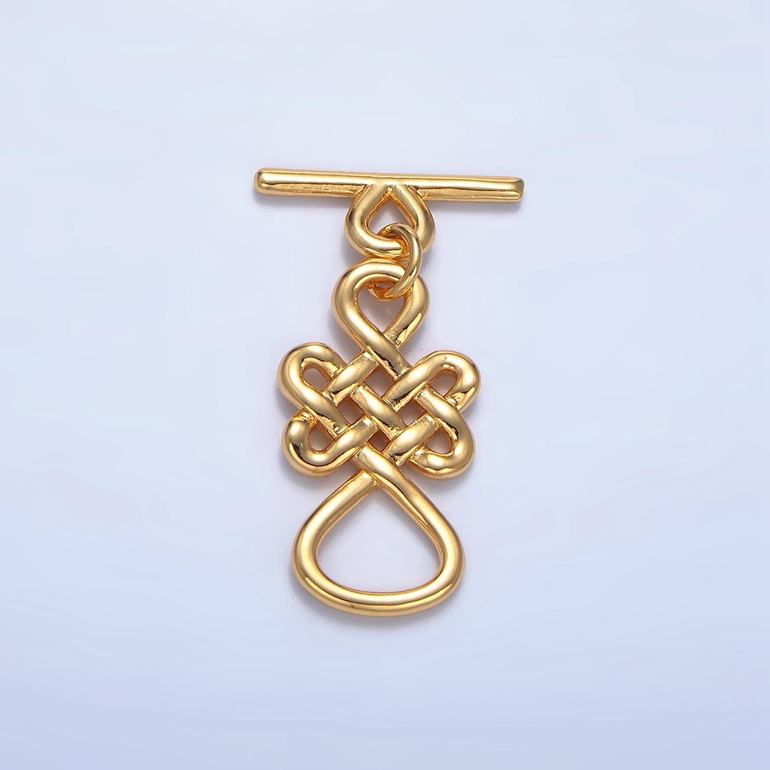 Celtic knot toggle clasp 24k gold filled in gold & silver