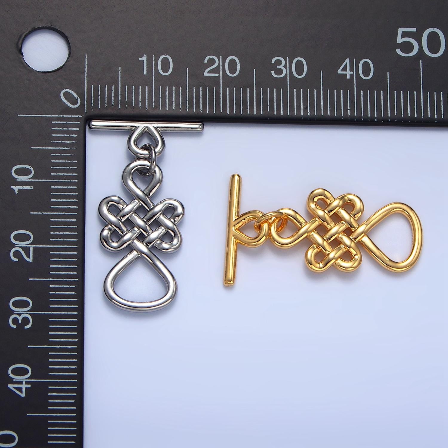 Celtic knot toggle clasp 24k gold filled in gold & silver