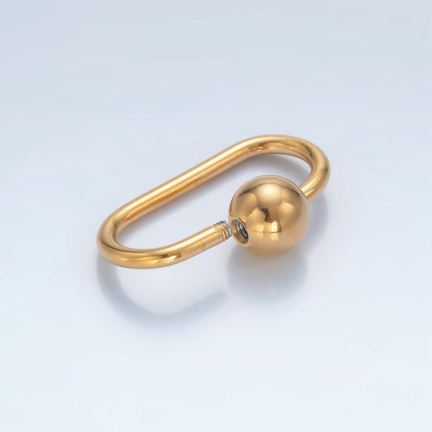 Gold oval carabiner clasp stainless steel oval screw lock clasp necklace clasp, bracelet clasp z980