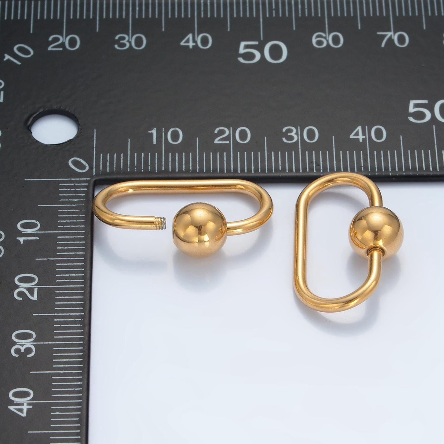 Gold oval carabiner clasp stainless steel oval screw lock clasp necklace clasp, bracelet clasp z980