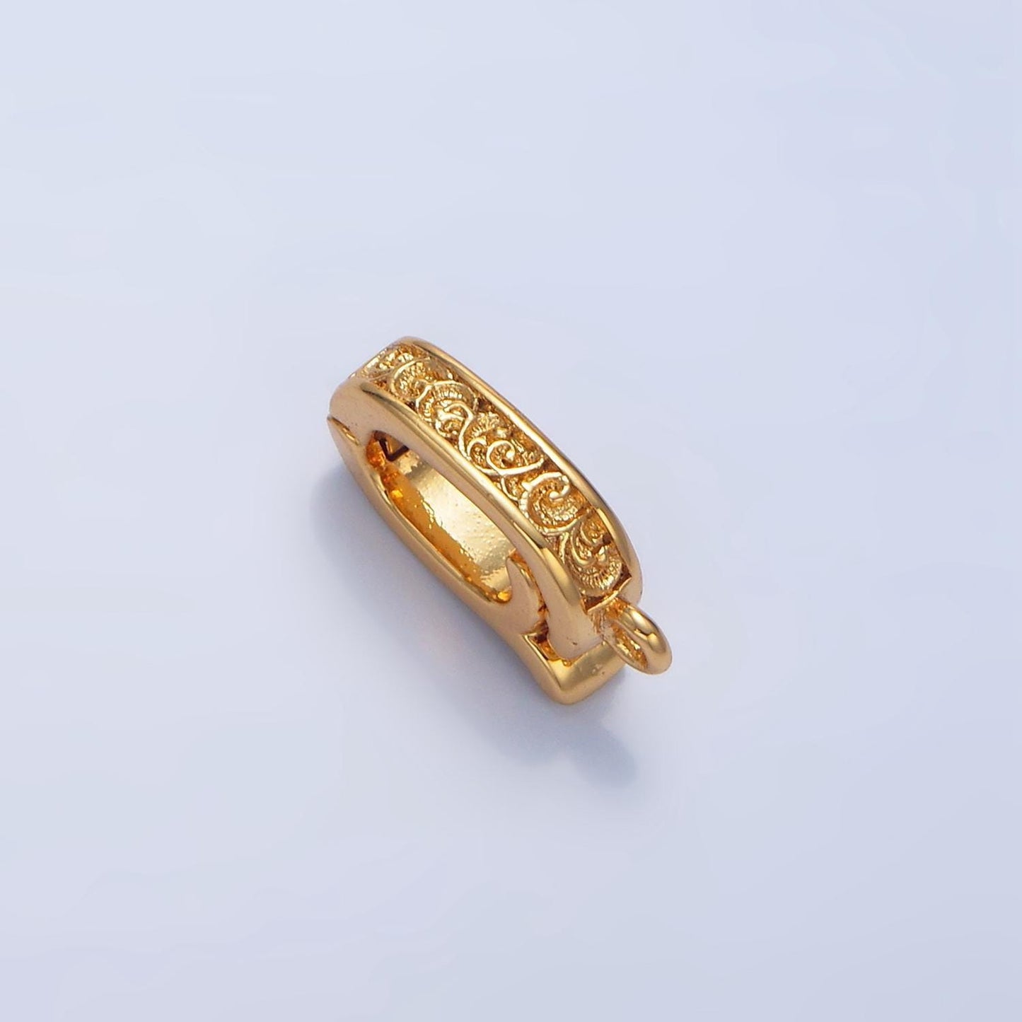Snap bail clasp vine design gold & silver 24k gold filled supply | z-973