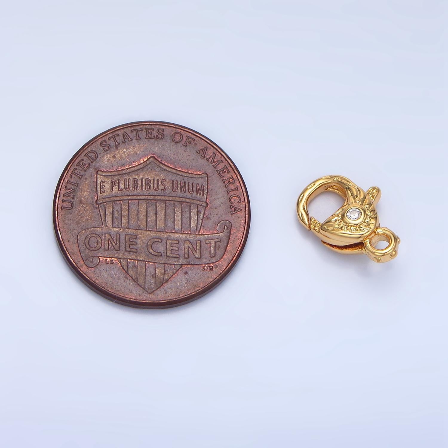 Mini 24k gold filled artisan rustic lobster clasps with clear cz for bracelet necklace jewelry supply in gold silver z965