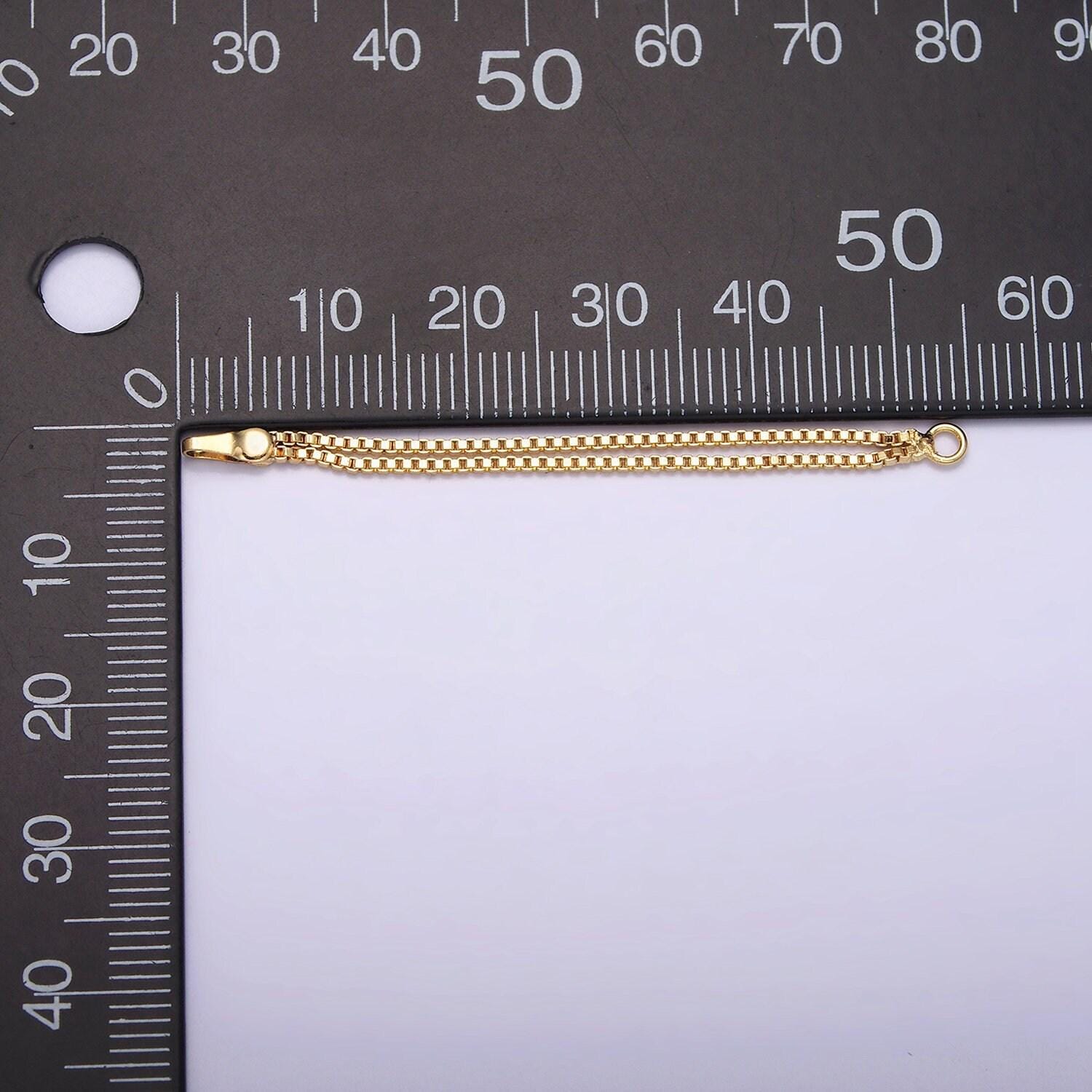 Gold, silver 5mm double box chain open loop linear earring drop jewelry making supply | z933 z934