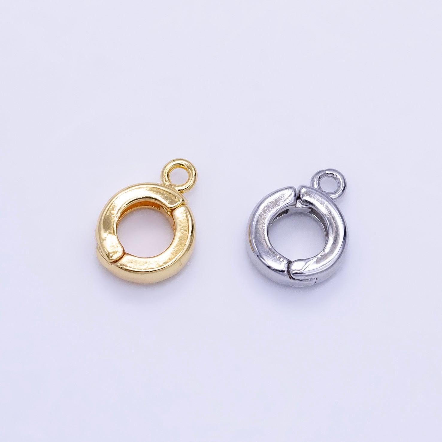 24k gold filled round snap interchangeable charm holder jewelry making supply in gold & silver | z916 z917