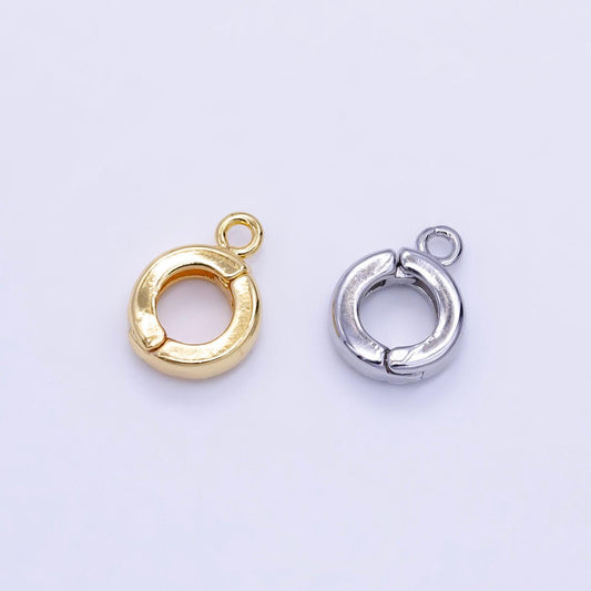 24k gold filled round snap interchangeable charm holder jewelry making supply in gold & silver | z916 z917