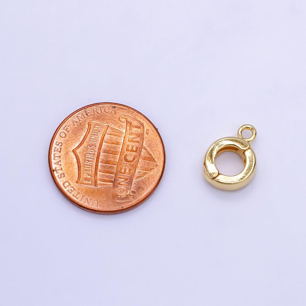 24k gold filled round snap interchangeable charm holder jewelry making supply in gold & silver | z916 z917