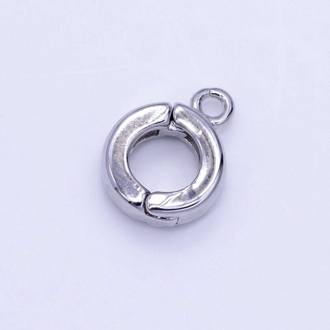 24k gold filled round snap interchangeable charm holder jewelry making supply in gold & silver | z916 z917