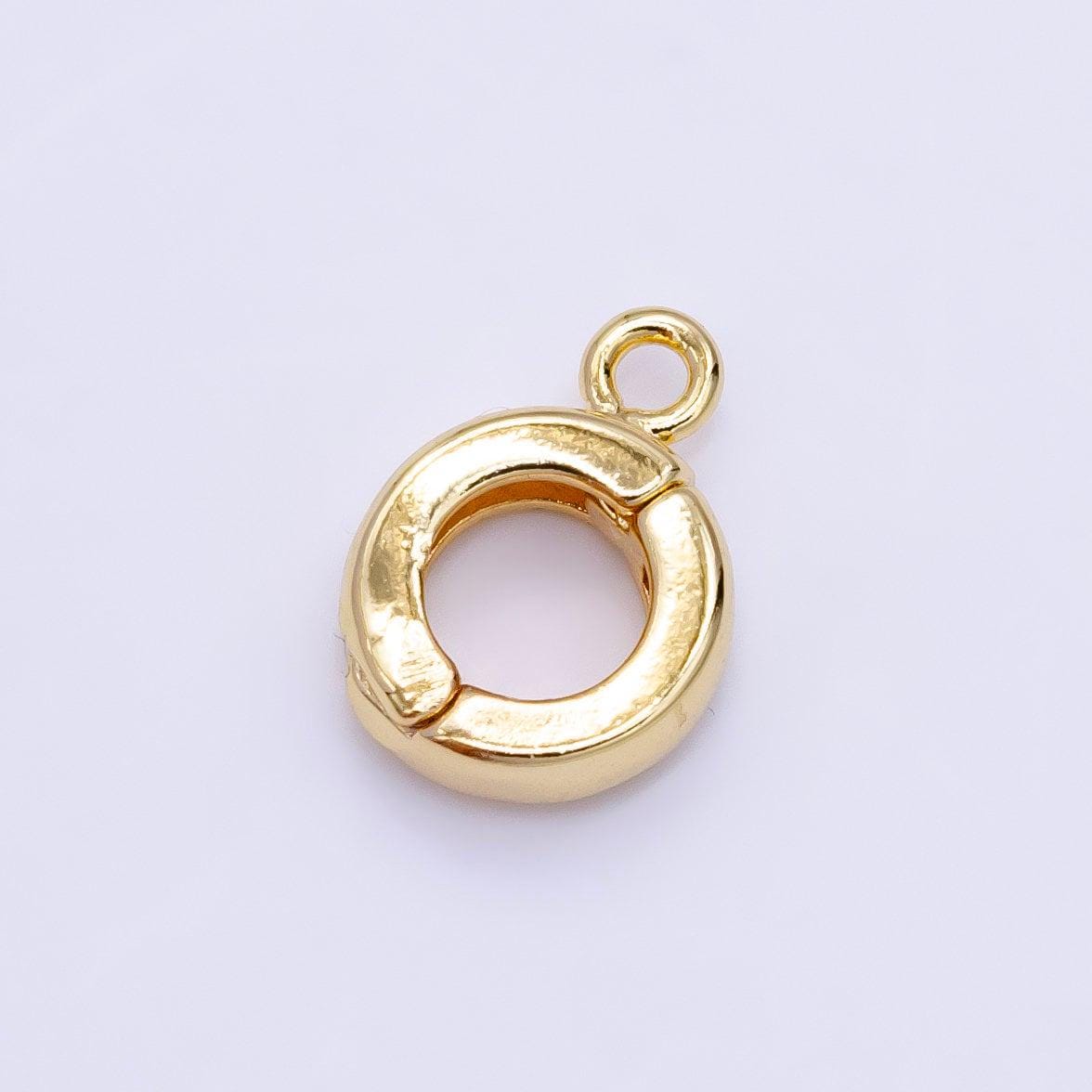24k gold filled round snap interchangeable charm holder jewelry making supply in gold & silver | z916 z917