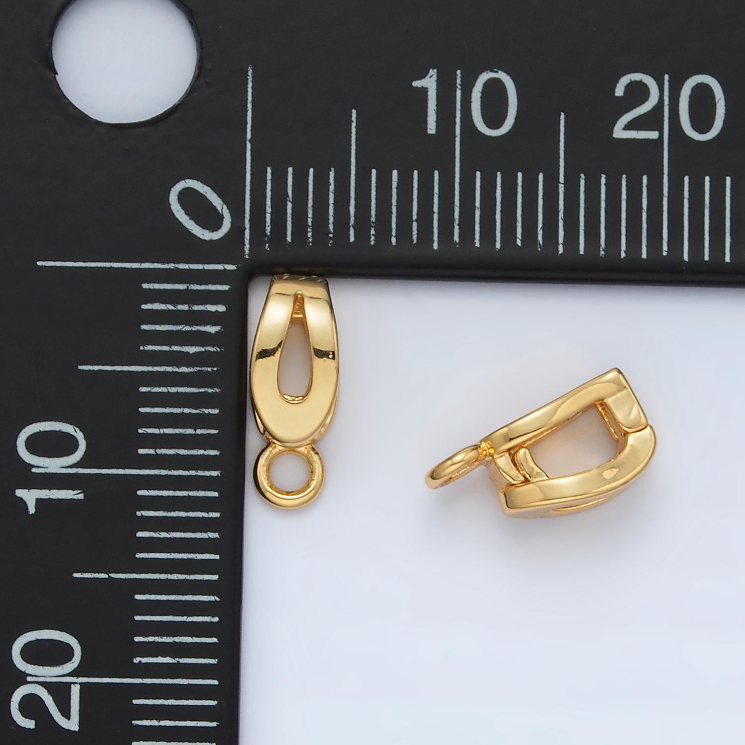 14k gold filled hinged pull clasp charm bail necklace enhancer bail enhancer snap bail clasp charm with closed loop for charm supply z891