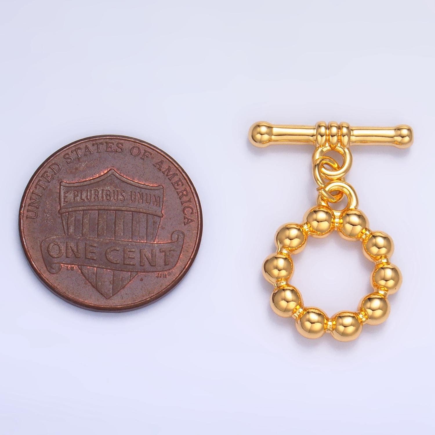 Round beaded bubble 24k gold filled toggle clasps closure supply in gold & silver | z-884