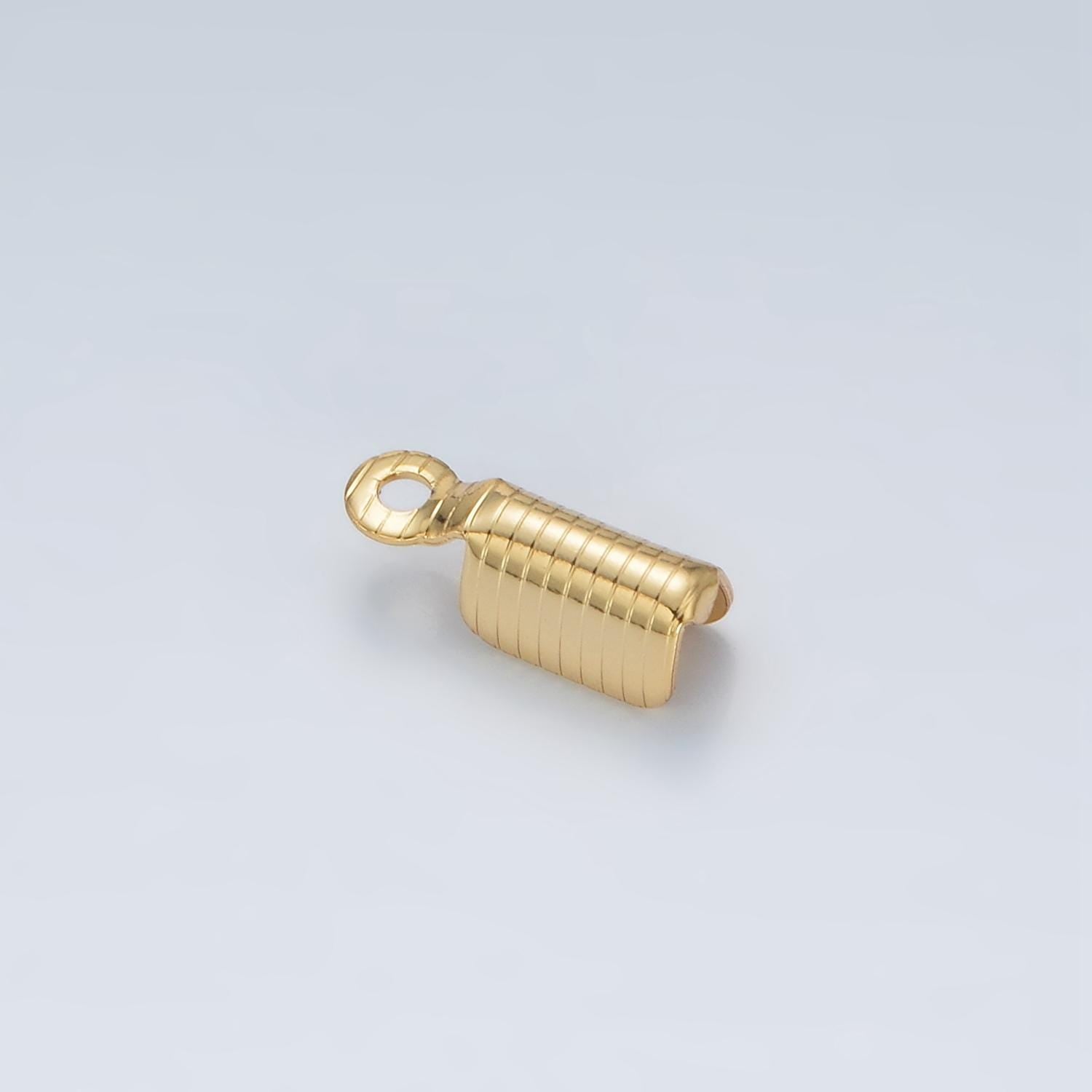 1x mini gold filled crimps fold over cord ends - crimp end cap clamps tubes crimps 4 mm inside diameter z865
