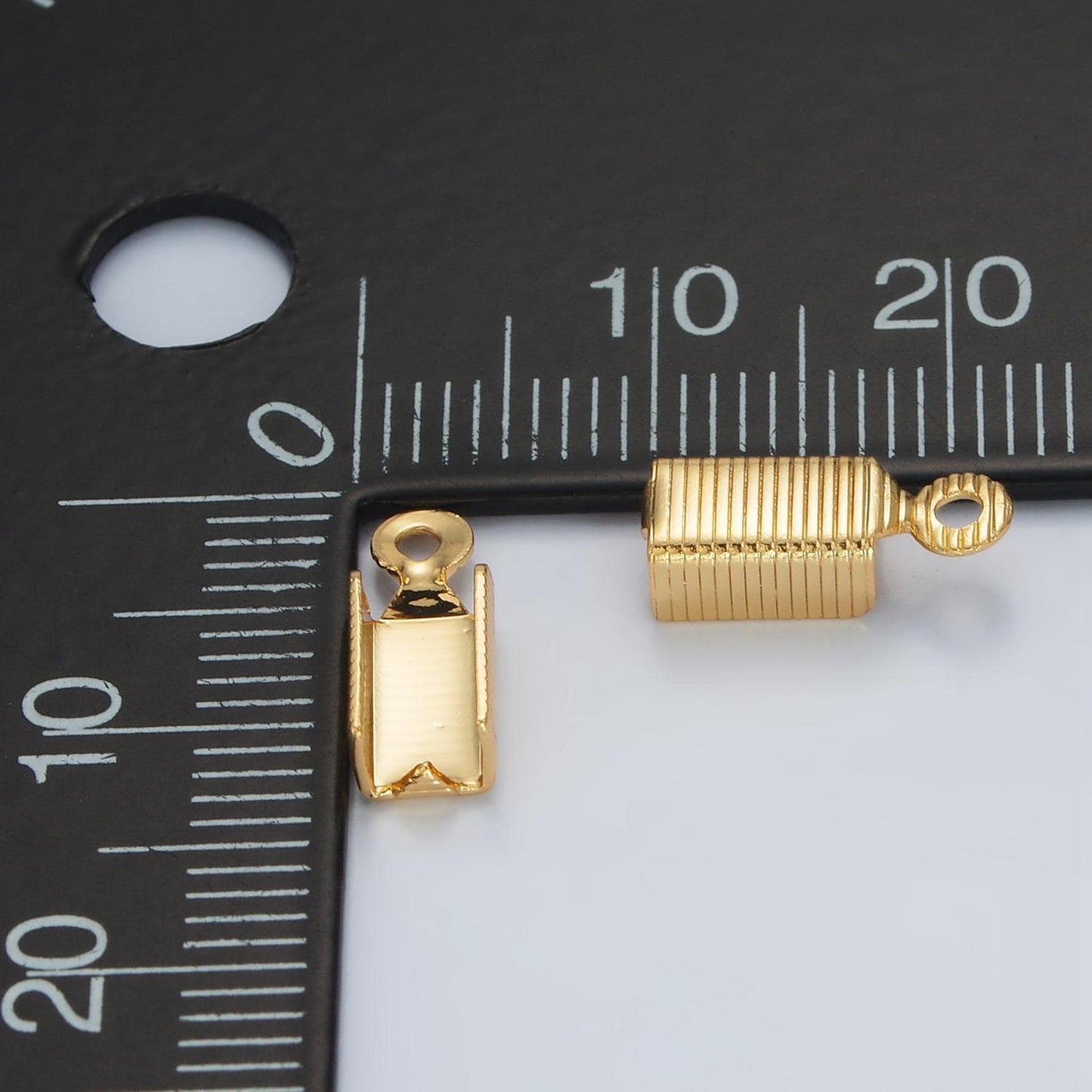 1x mini gold filled crimps fold over cord ends - crimp end cap clamps tubes crimps 4.5 mm inside diameter z865