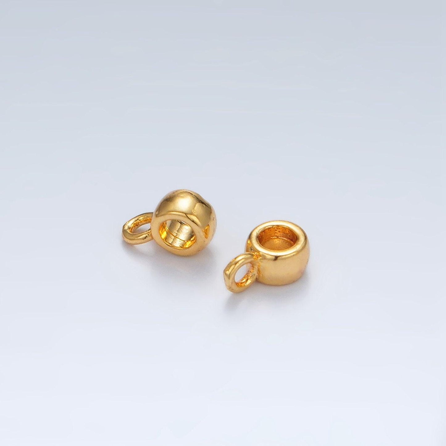 24k gold filled 6mm minimal round charm findings | z848