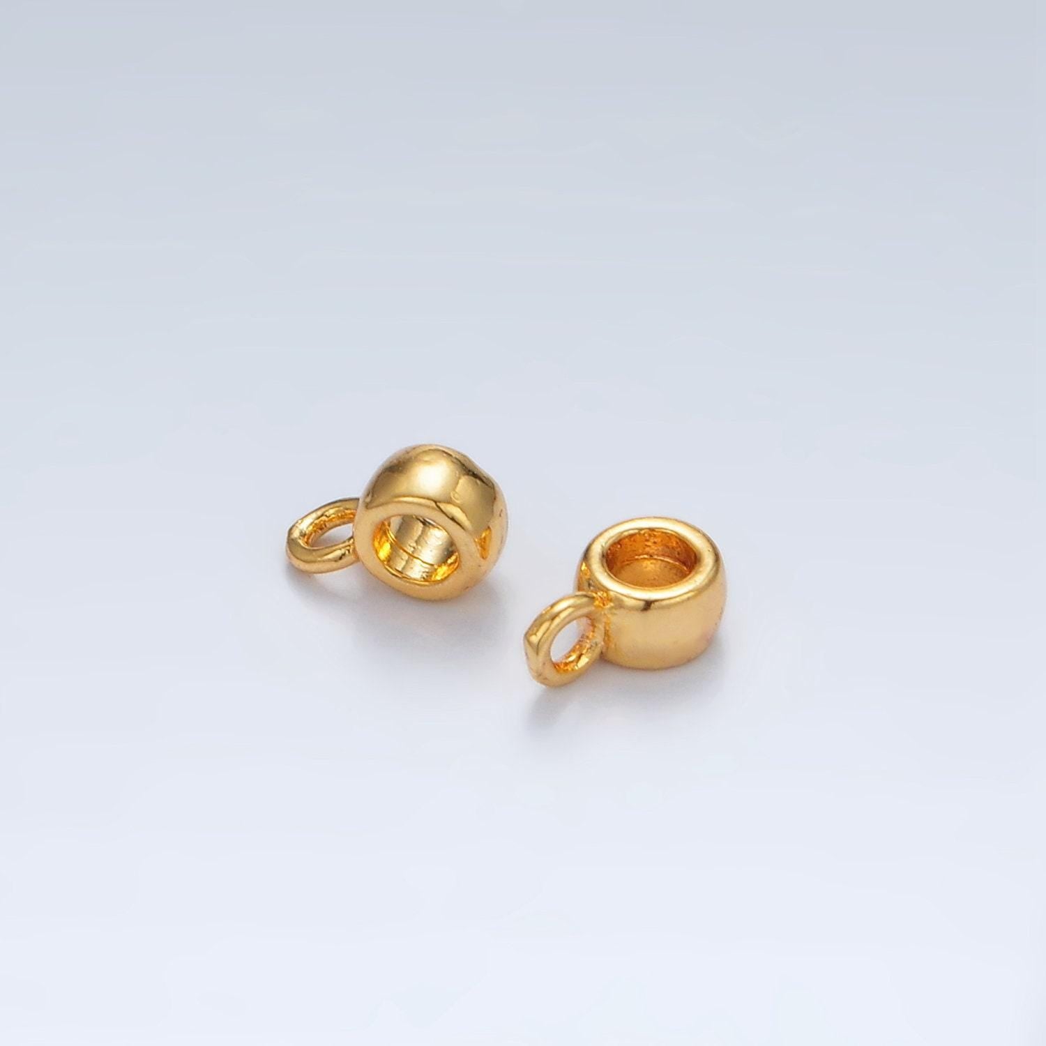 24k gold filled 6mm minimal round charm findings | z848