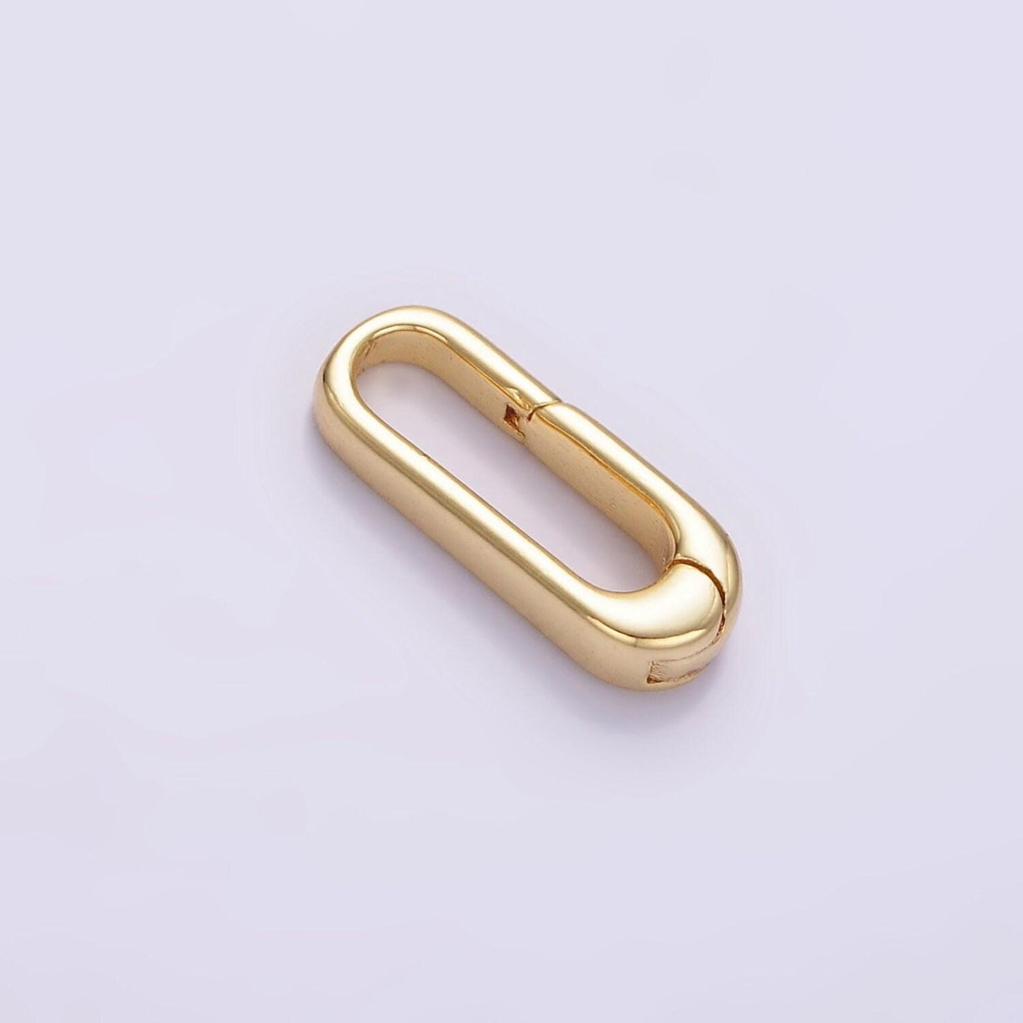 Gold & silver 15.8mm simple slim oval clasp | z-804