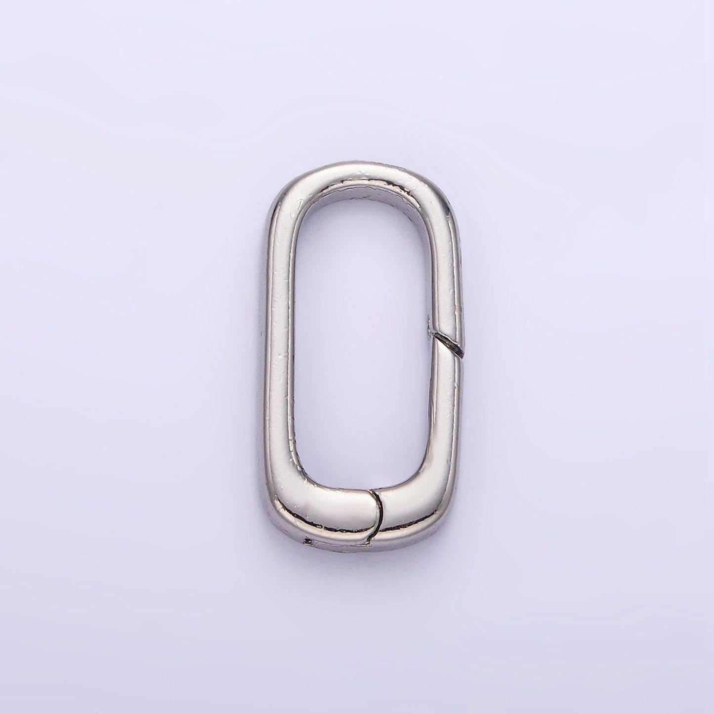 Dainty gold filled push in oval clasp for charm holder clasp pendants, 19.9 x 10.2mm silver clasp enhancer necklace component z-800