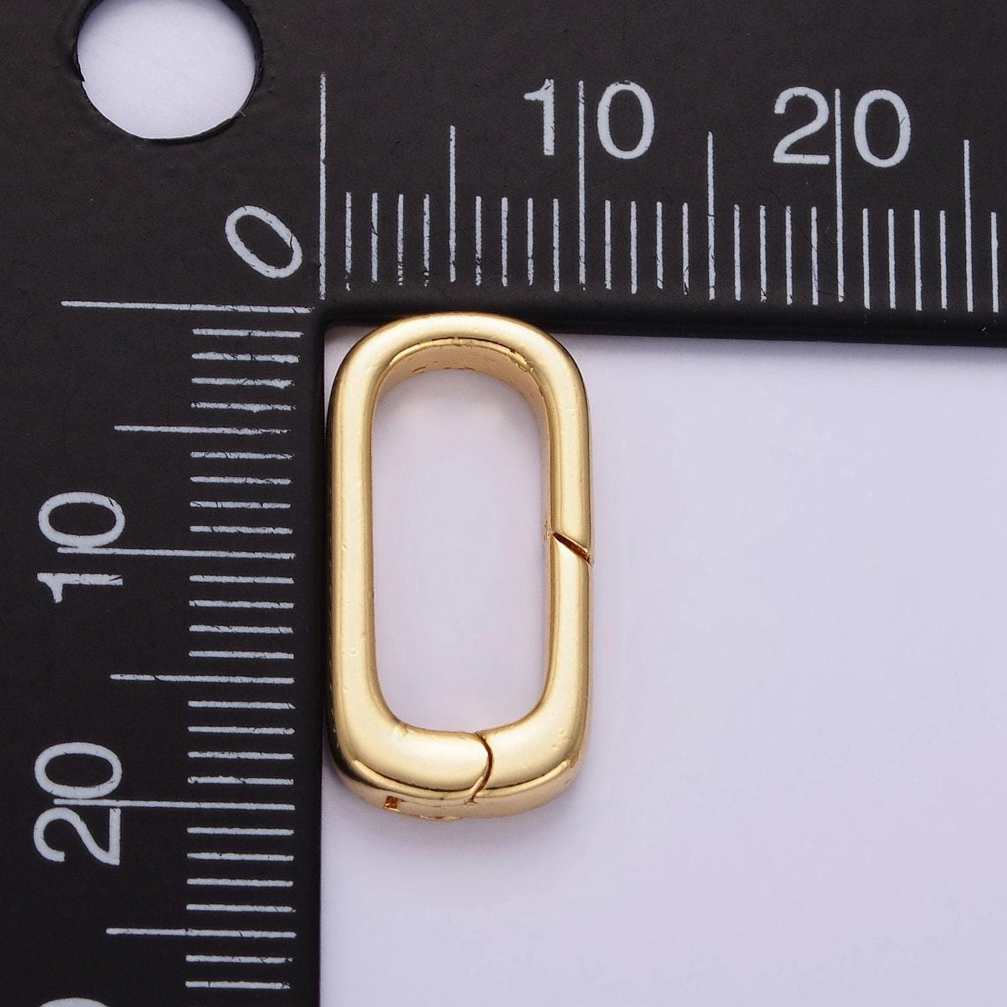 Dainty gold filled push in oval clasp for charm holder clasp pendants, 19.9 x 10.2mm silver clasp enhancer necklace component z-800