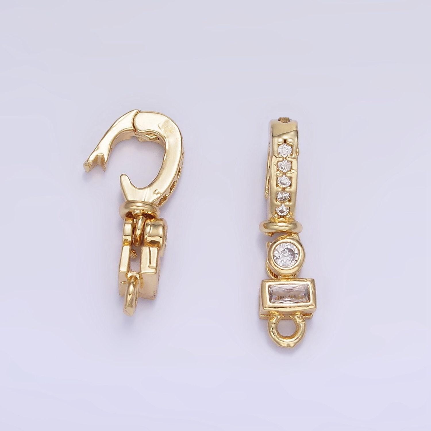 14k gold filled cz snap bail open loop jewelry finding supply charm holder for necklace component | z-682