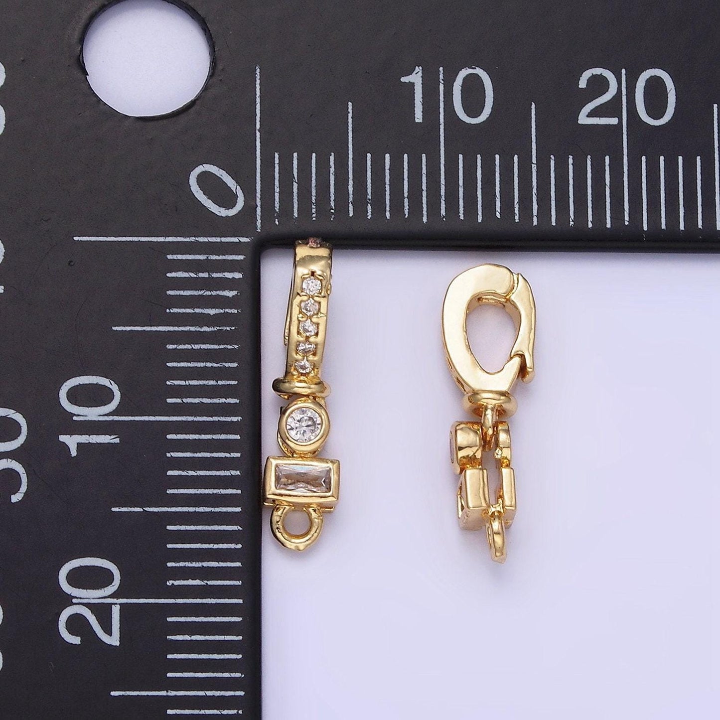 14k gold filled cz snap bail open loop jewelry finding supply charm holder for necklace component | z-682