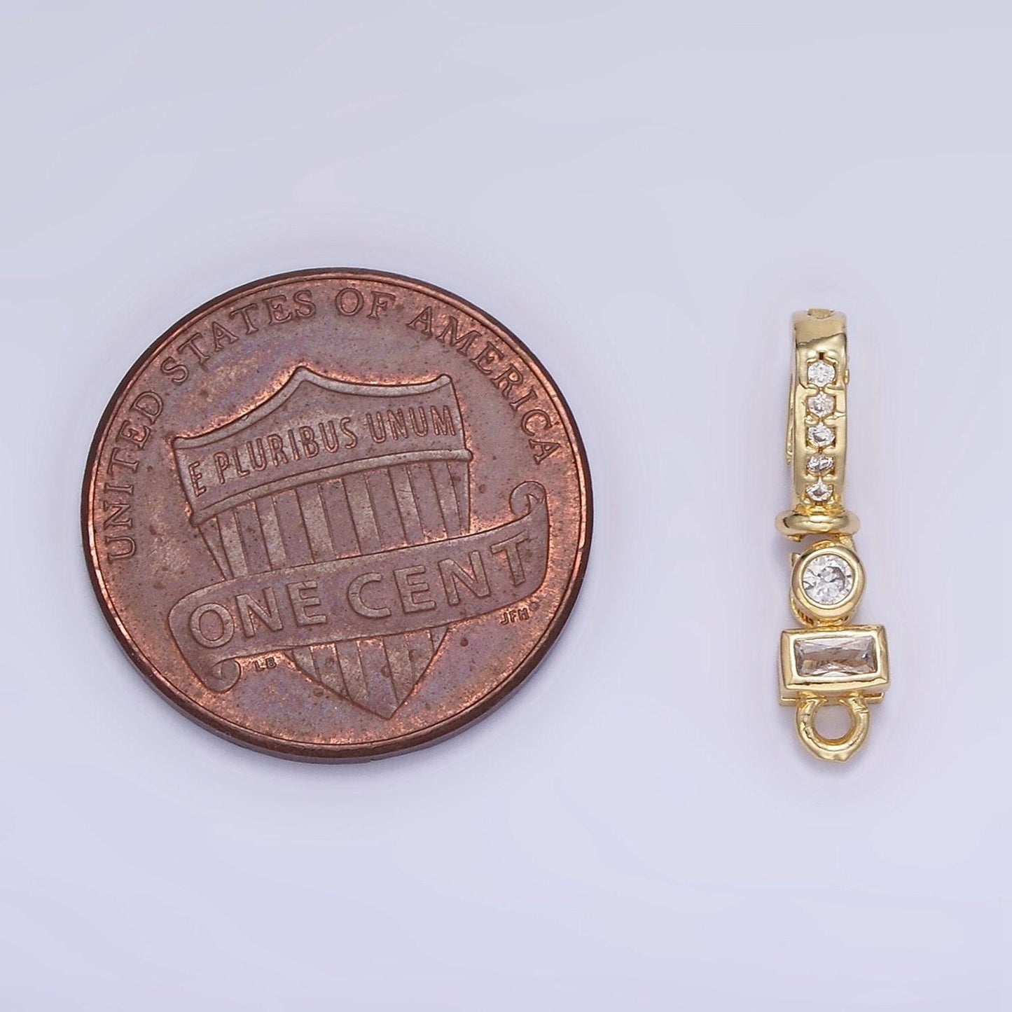 14k gold filled cz snap bail open loop jewelry finding supply charm holder for necklace component | z-682