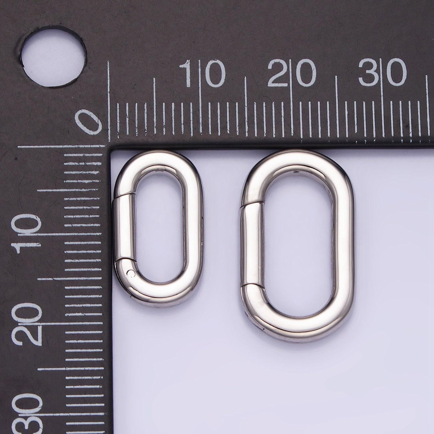 Stainless steel oval clasp, spring gate oval clasp push gate ring for charm holder link connector jewelry making supply z772