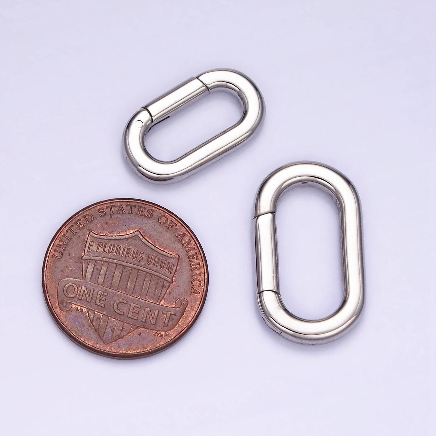 Stainless steel oval clasp, spring gate oval clasp push gate ring for charm holder link connector jewelry making supply z772