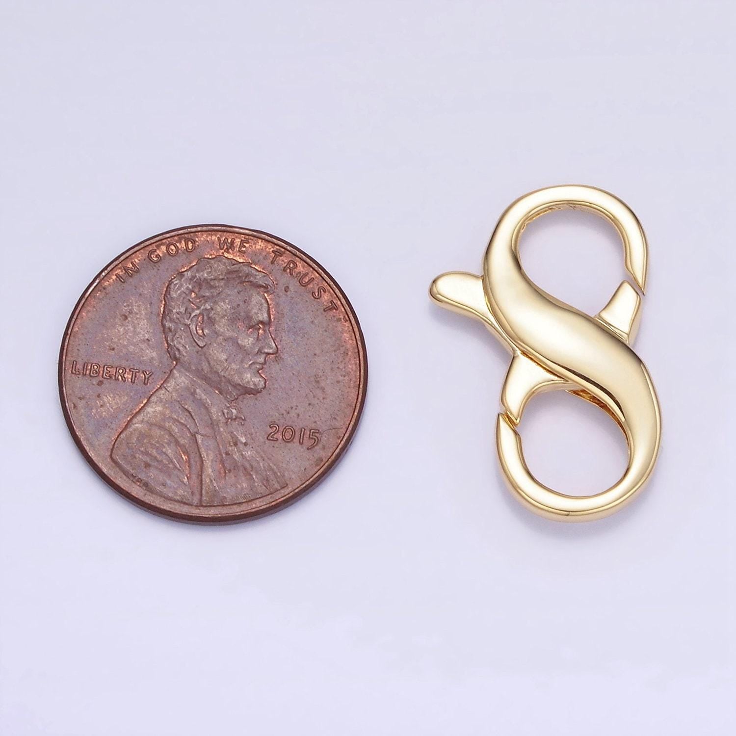 14k gold filled 21mm double opening infinity silver figure 8 interchangeable enhancer clasps for jewelry making z-767