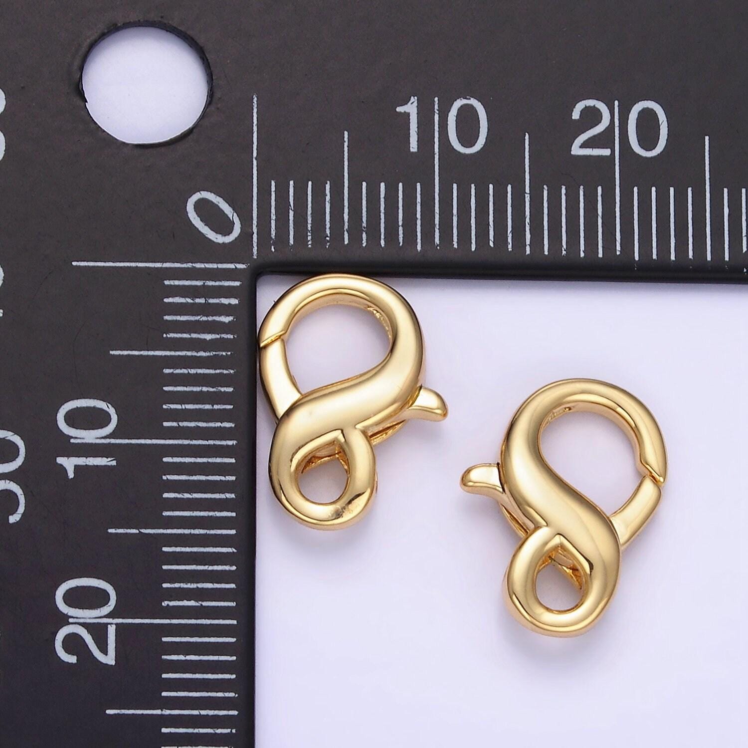Dainty gold clasp 15.2mm x 11.7mm lobster claw clasps jewelry making closure supply | z765