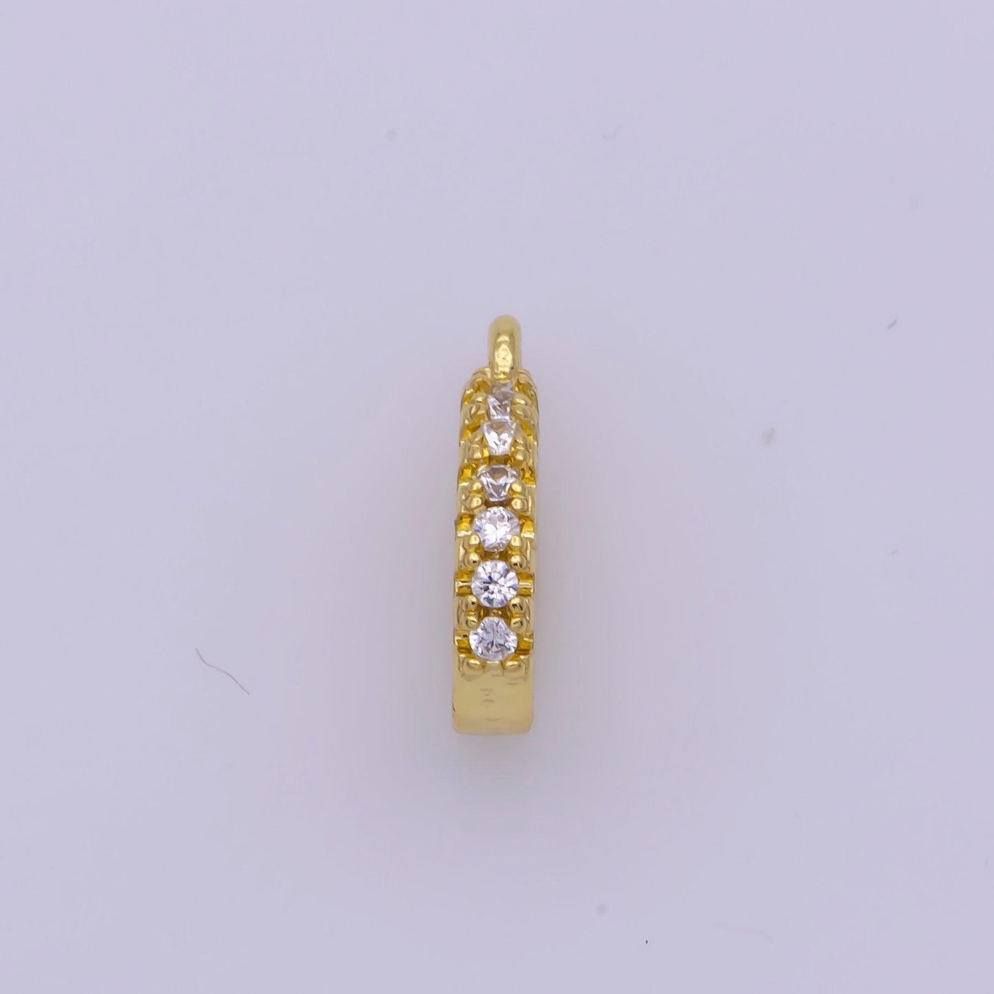 Charm pendant bail with cz stone detail, necklace connector findings, gold filled over brass - l-530 z-744