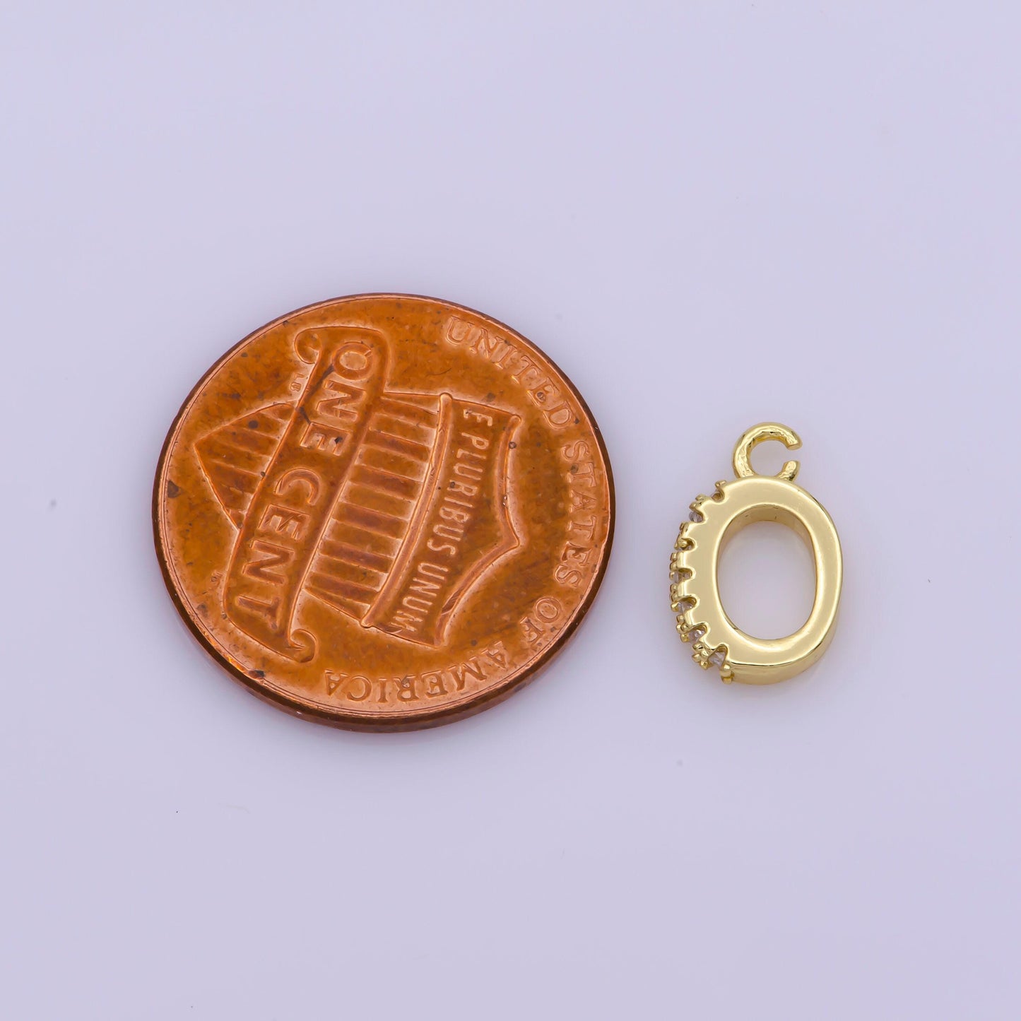 Charm pendant bail with cz stone detail, necklace connector findings, gold filled over brass - l-530 z-744