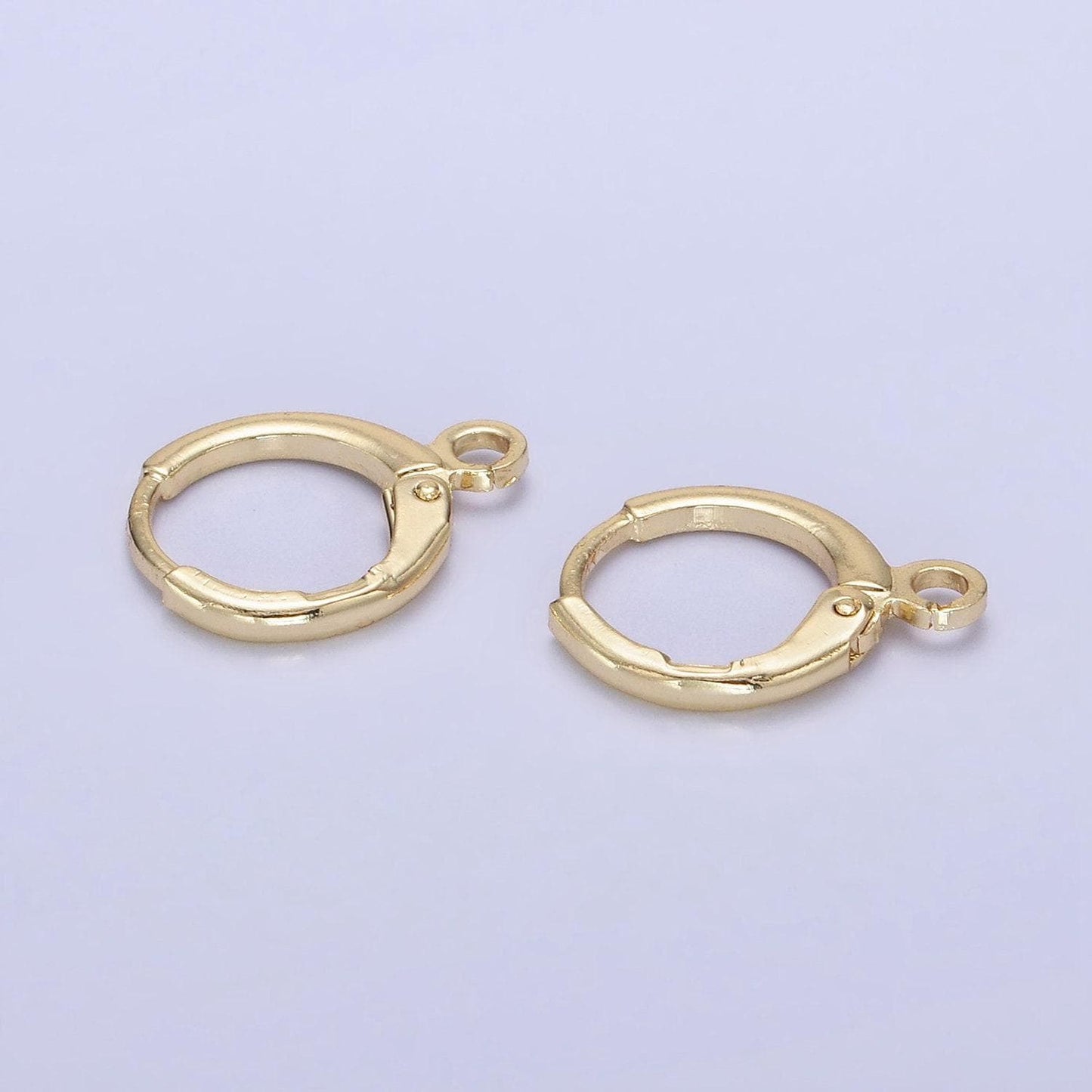 Dainty gold filled huggie w/ close link lever back hoop earring making nickel & lead free for earring charm making findings z724