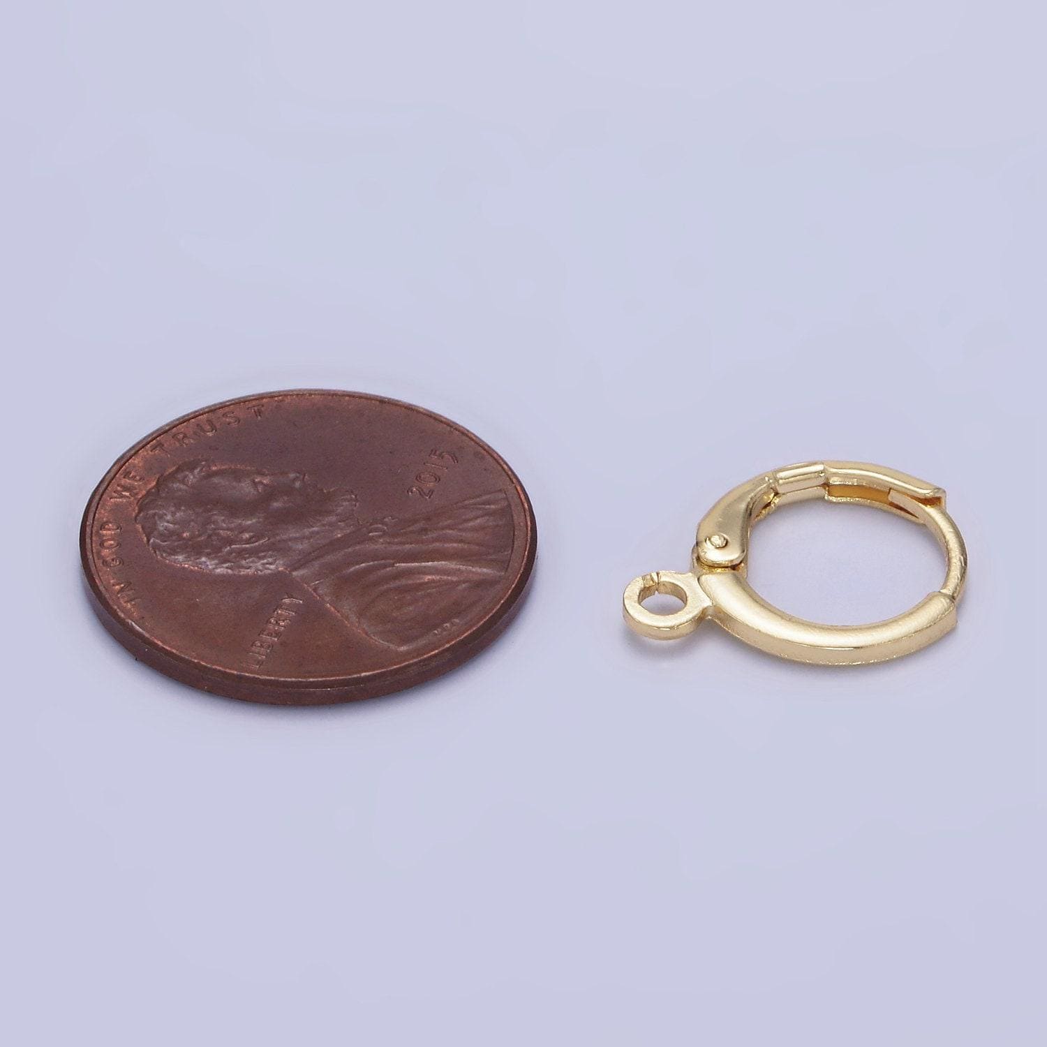 Dainty gold filled huggie w/ close link lever back hoop earring making nickel & lead free for earring charm making findings z724