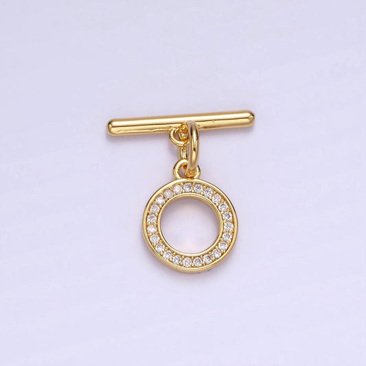 14k gold filled 18.5mm micro paved ot toggle clasps closure findings | z-714