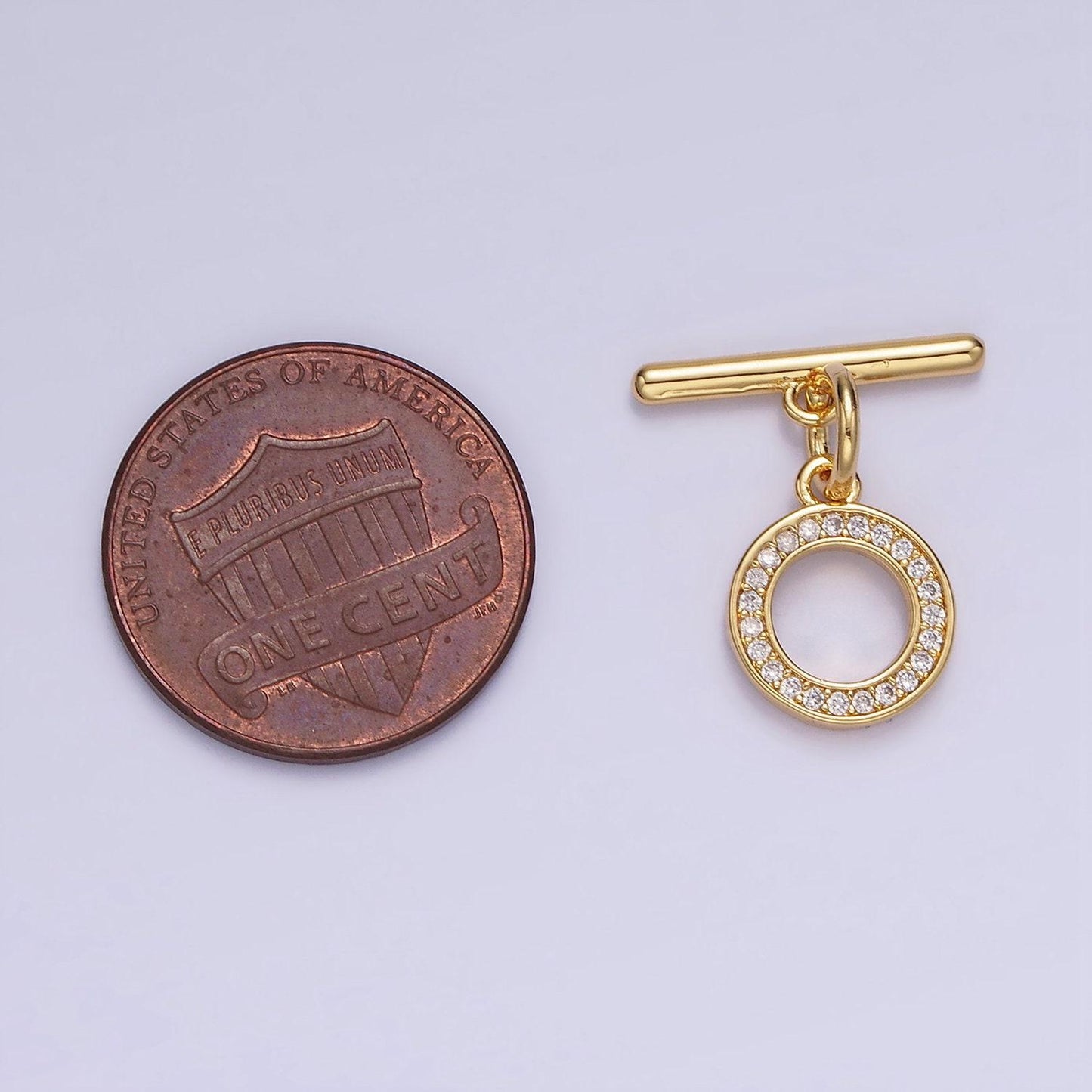 14k gold filled 18.5mm micro paved ot toggle clasps closure findings | z-714