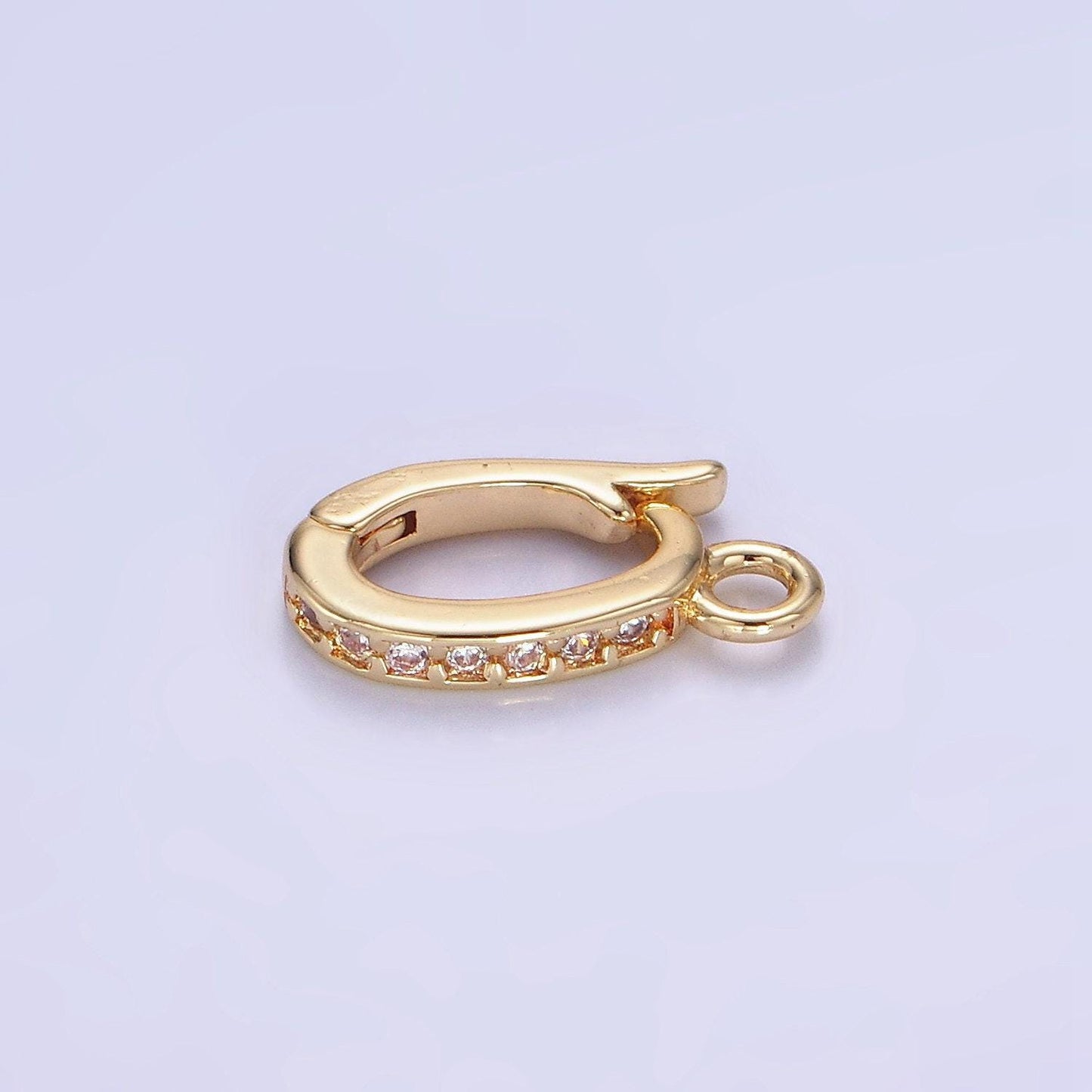 Mini gold cubic zirconia micro pave charm enhancer clasp pendant clasp for bracelet necklace jewelry making z695