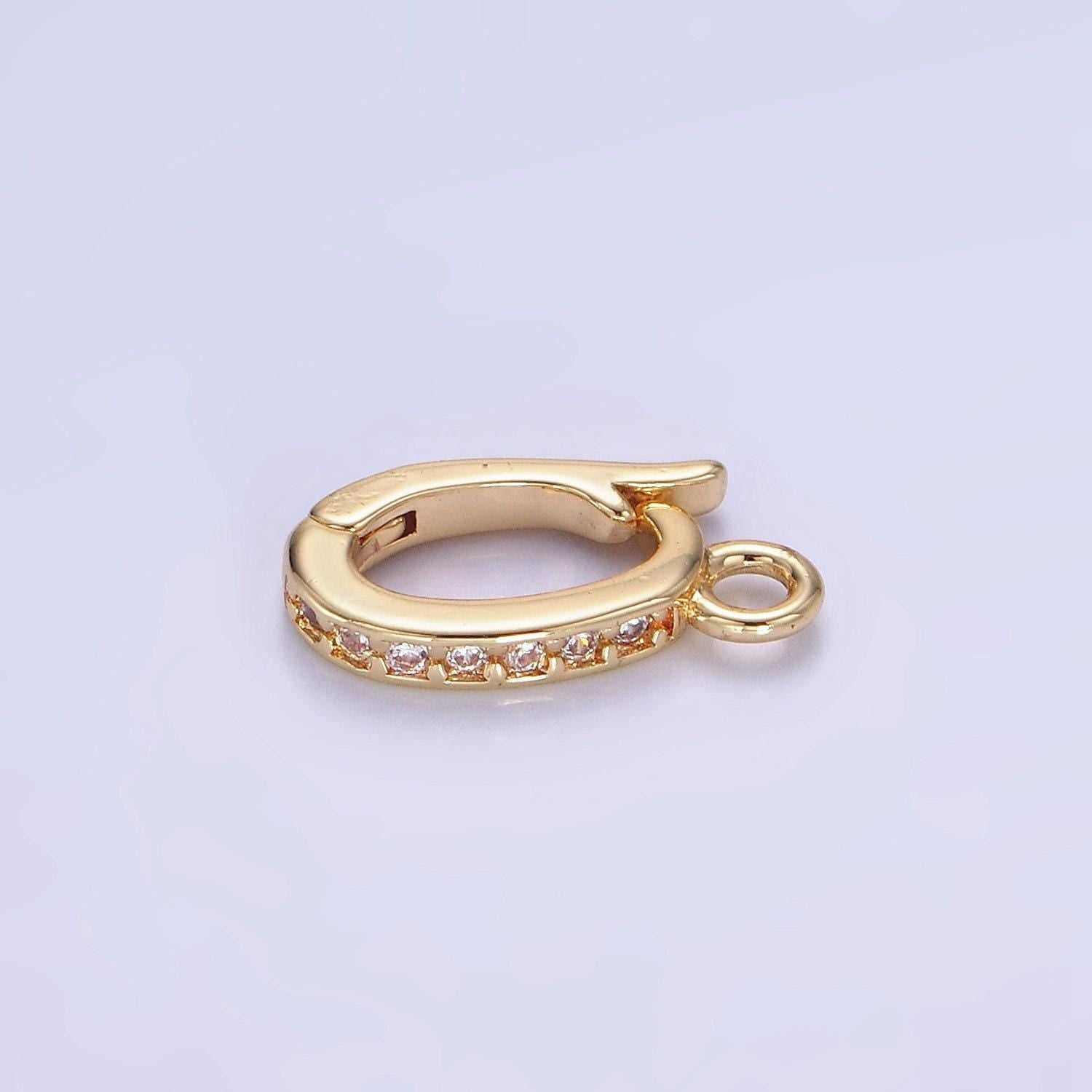 Mini gold cubic zirconia micro pave charm enhancer clasp pendant clasp for bracelet necklace jewelry making z695
