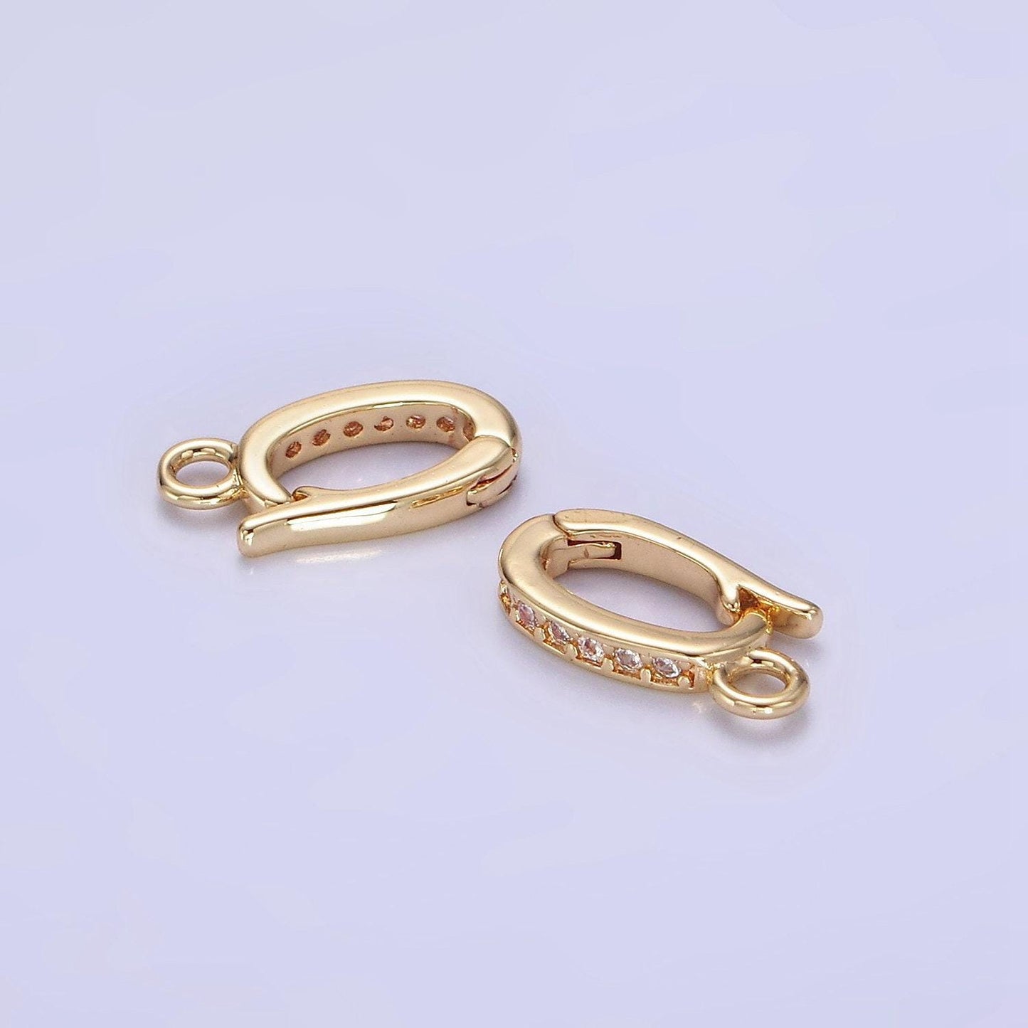 Mini gold cubic zirconia micro pave charm enhancer clasp pendant clasp for bracelet necklace jewelry making z695