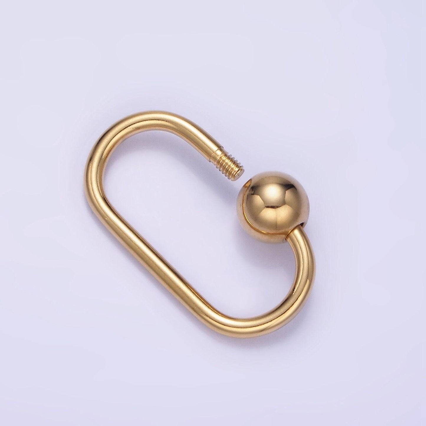 Stainless steel 25mm bead oval oblong carabiner closure finding | z-691