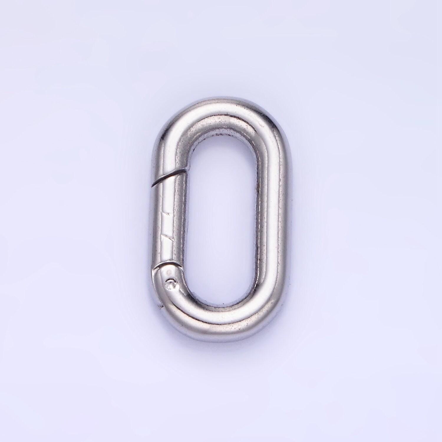 Stainless steel 18mm oblong spring gate closure finding in gold & silver | z-690