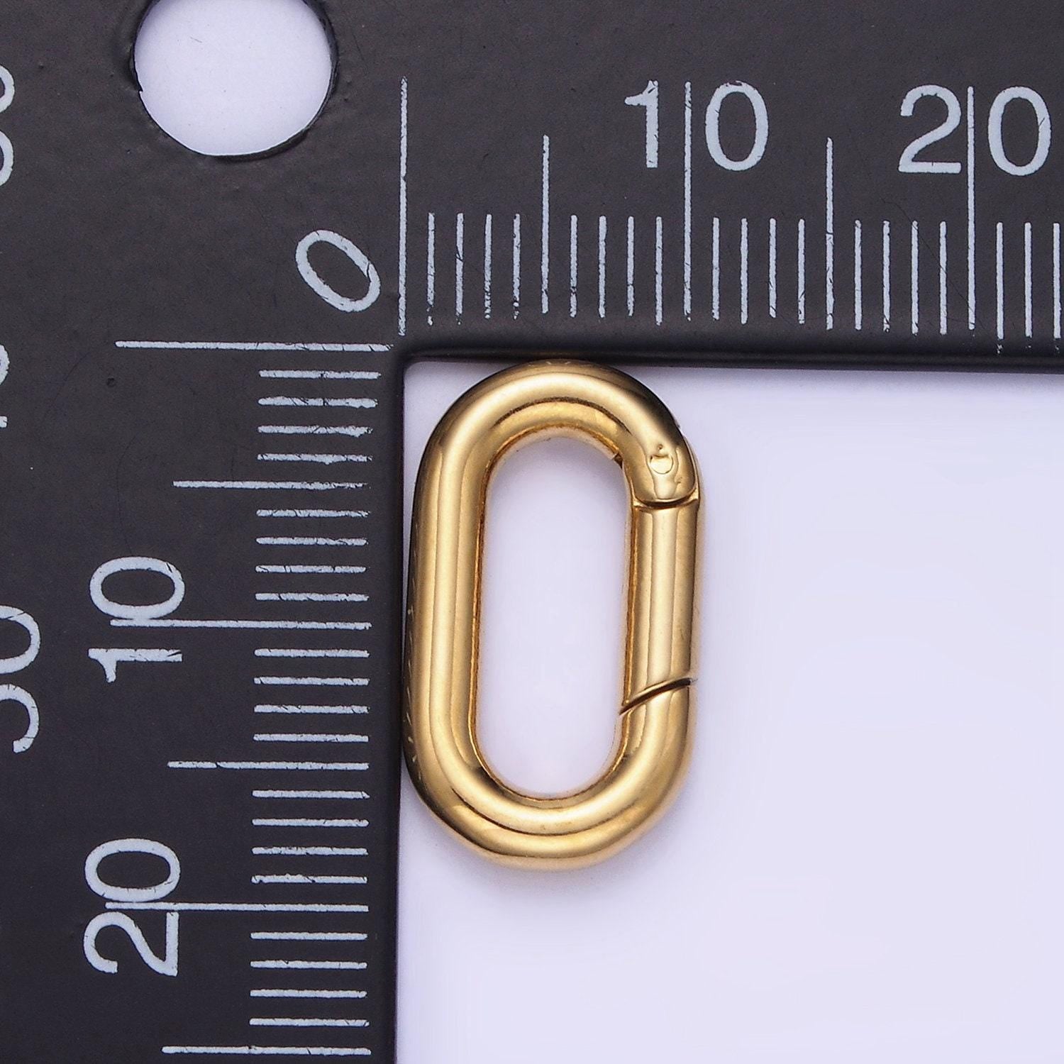 Stainless steel 18mm oblong spring gate closure finding in gold & silver | z-690