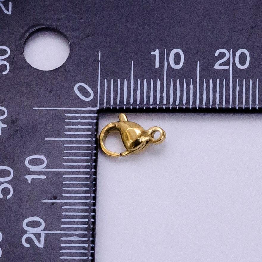 Stainless steel gold clasps 10x6.3mm oval lobsters clasp end closures hooks for necklace bracelet component tarnish free pvd gold z664