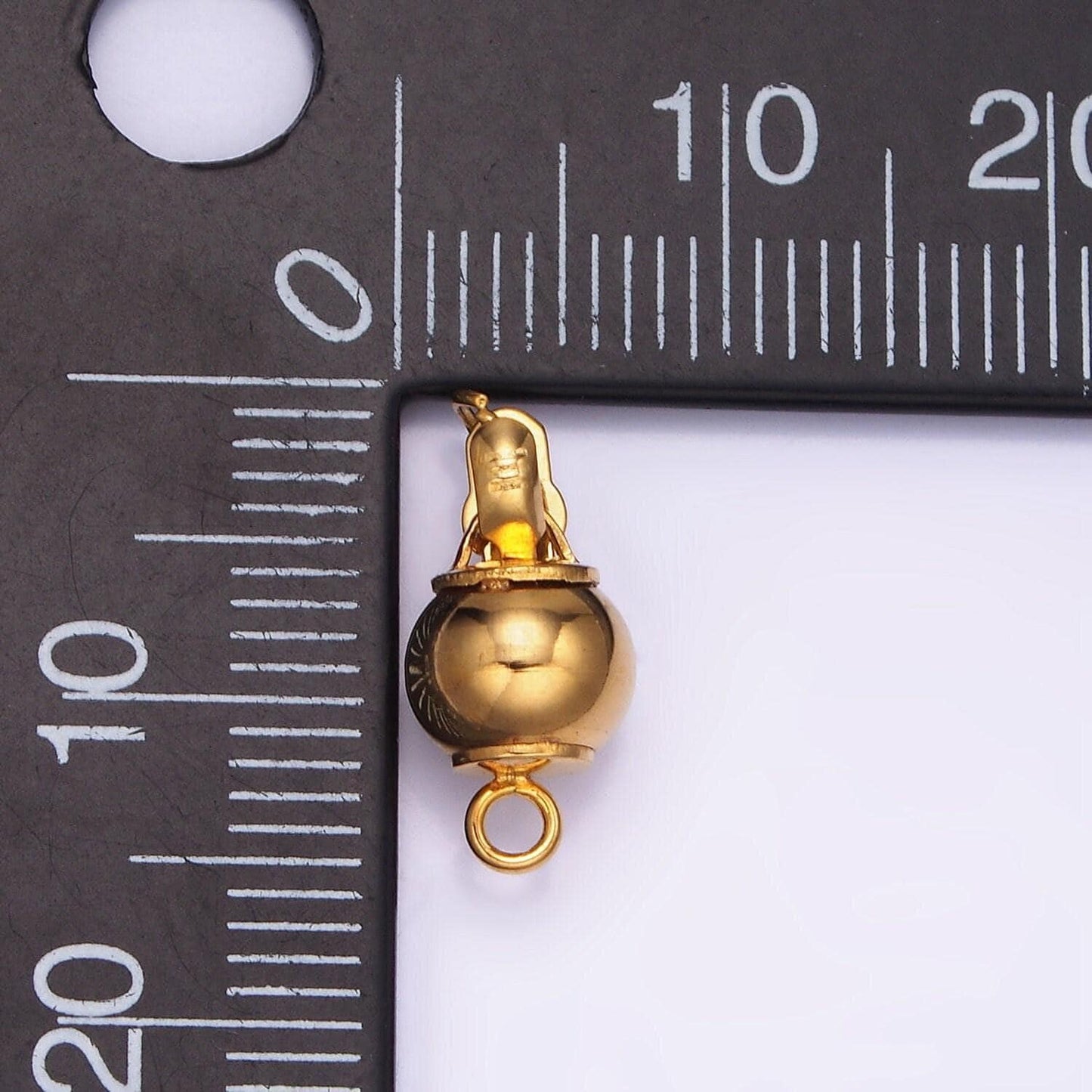 Gold stainless steel ball clasp with ring for necklace bracelet jewelry making smooth ball closure connector push in lock end clasp z662