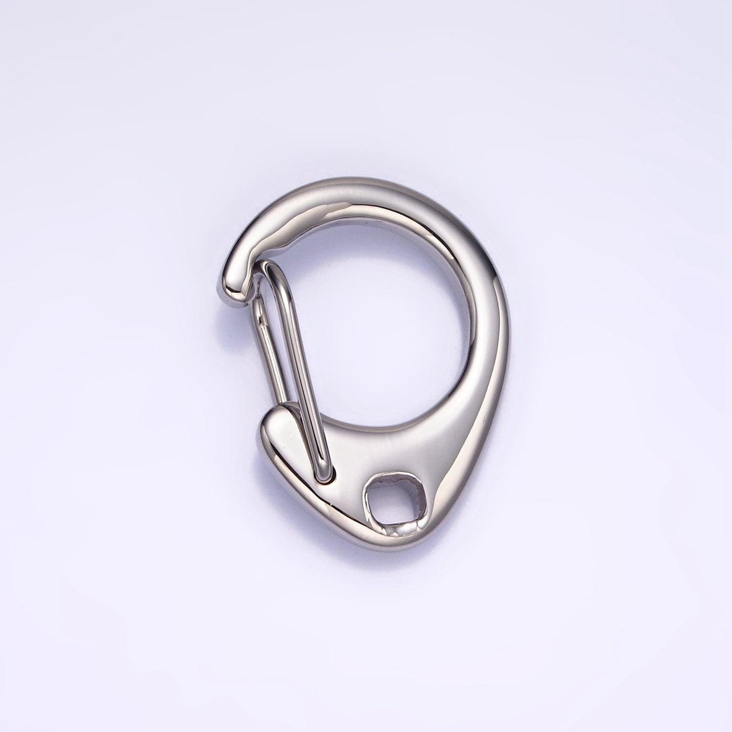 Stainless steel 24mm oval snap hook carabiner for keychain wallet jewelry findings supply | z661
