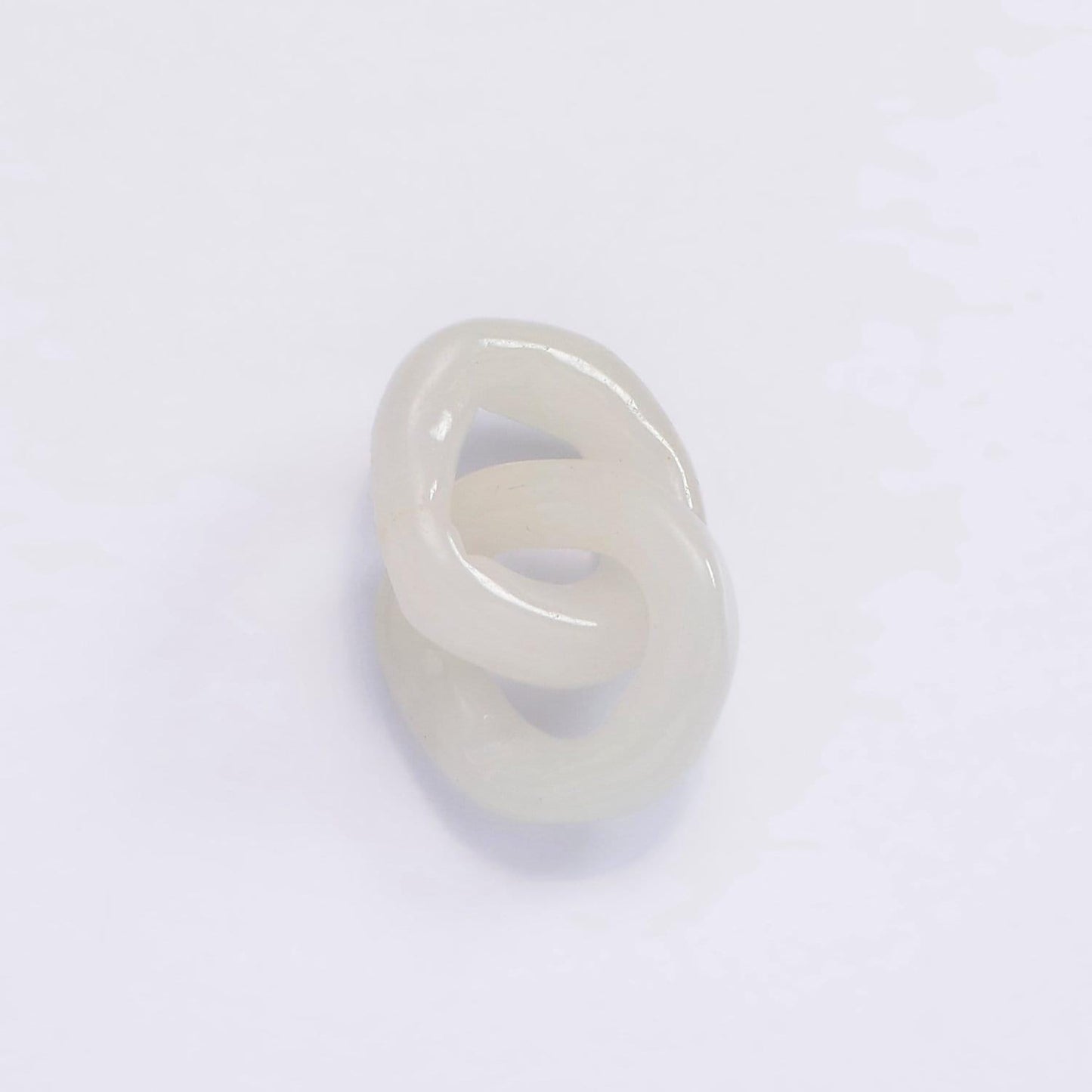 Genuine white jade link oval cable charm connector for bracelet necklace component for jewelry making supply z659