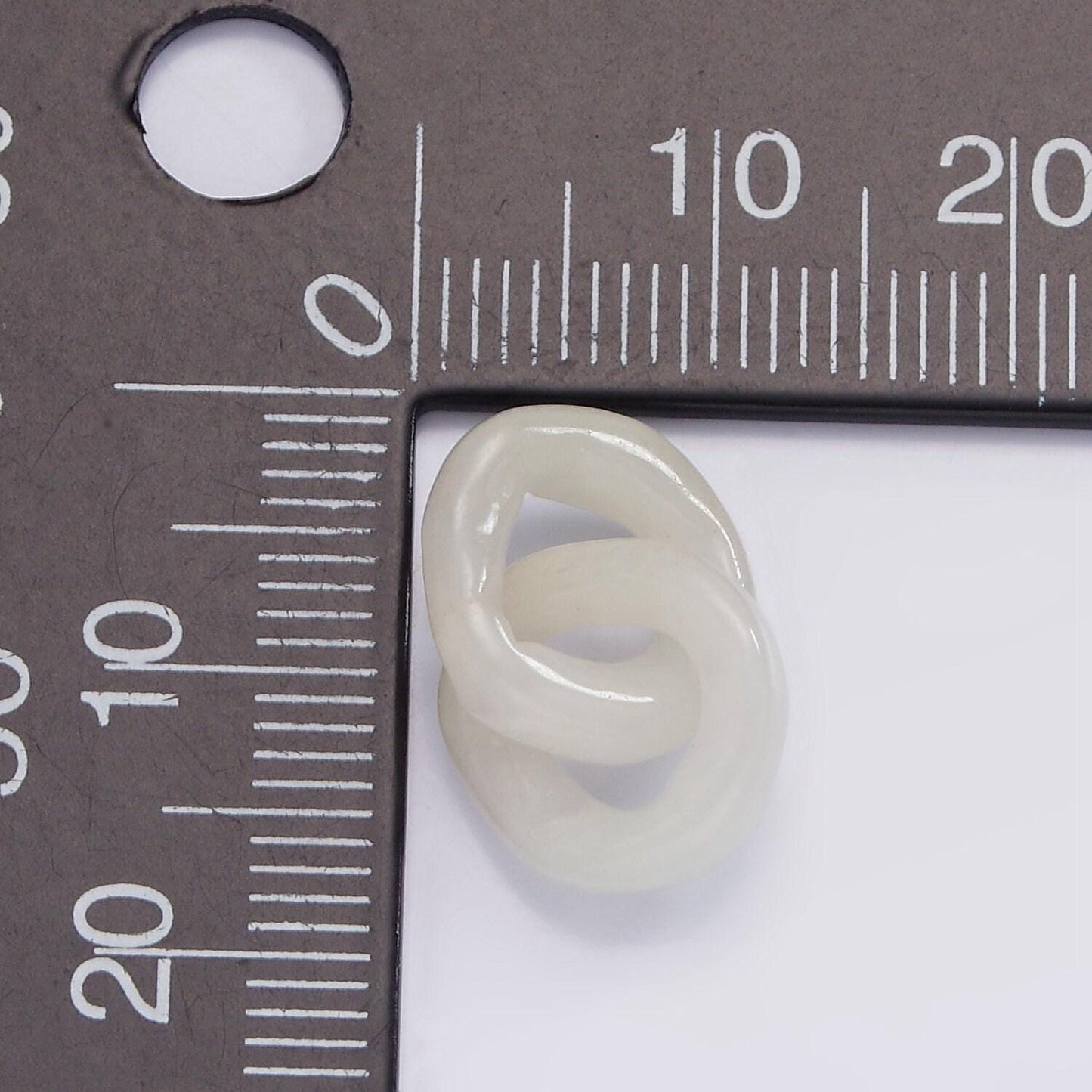 Genuine white jade link oval cable charm connector for bracelet necklace component for jewelry making supply z659