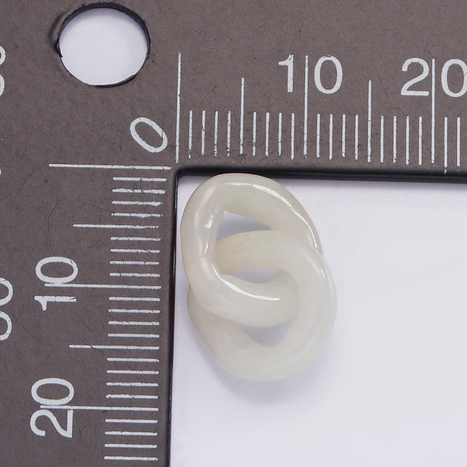 Genuine white jade link oval cable charm connector for bracelet necklace component for jewelry making supply z659