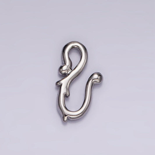Mini molten vine hook closure findings supply in silver plated | z-658
