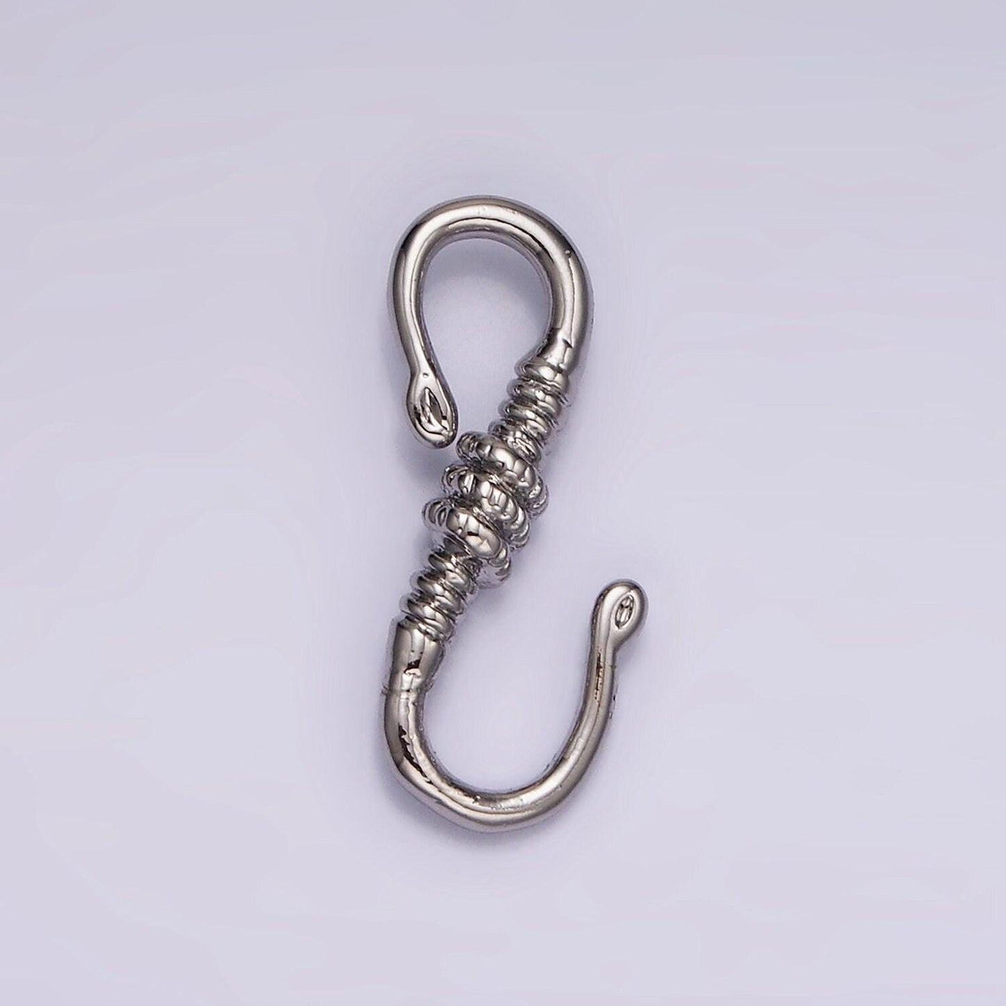 Dainty silver plated tied s-hook clasps closure jewelry supply findings | z-657