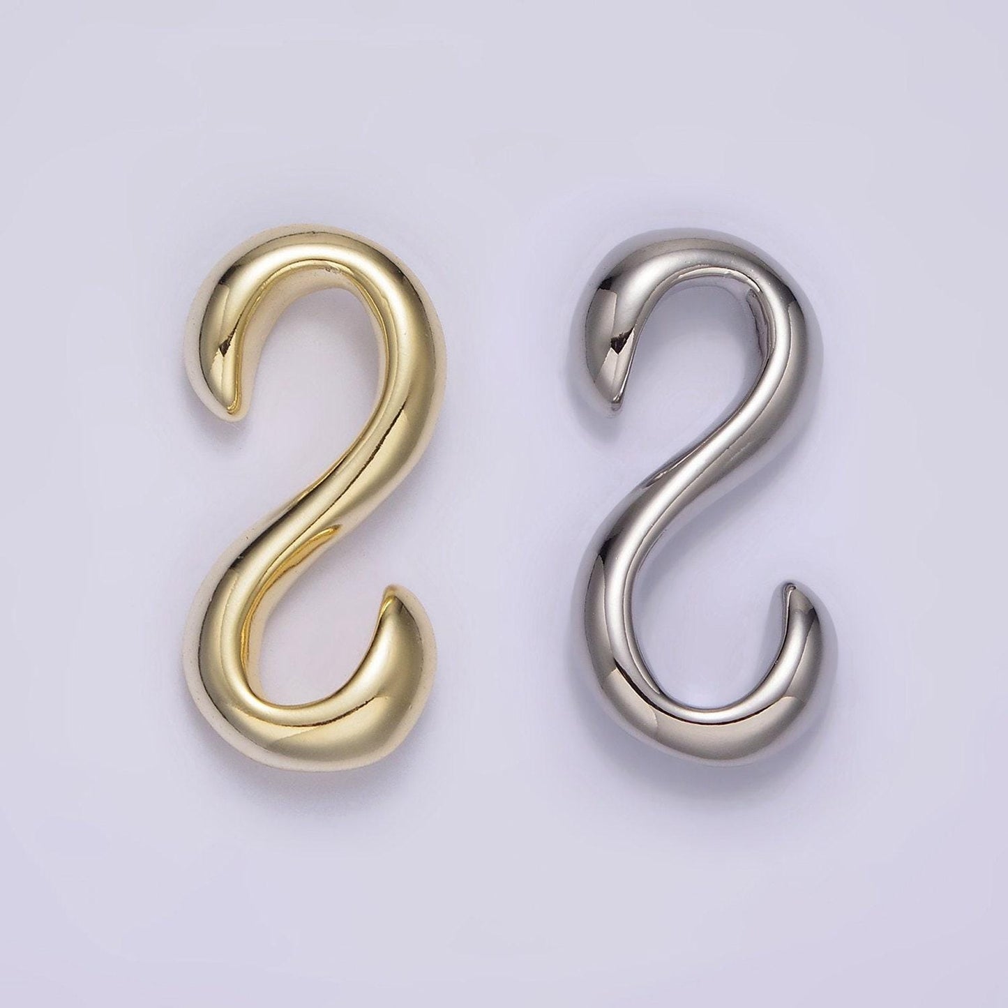 14k gold filled 25mm minimalist curved s-hook closure findings supply | z-656
