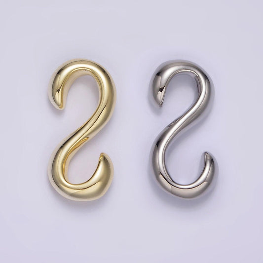 14k gold filled 25mm minimalist curved s-hook closure findings supply | z-656